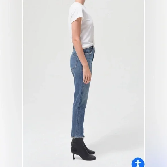 Agolde Riley High Rise Straight Crop in Collective Women’s Size 32 - Picture 2 of 12